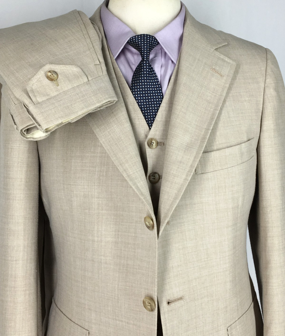 38R Chaps Ralph Lauren USA Mens 1960/70s Vintage 3 Piece 3 Button Suit Pants 32